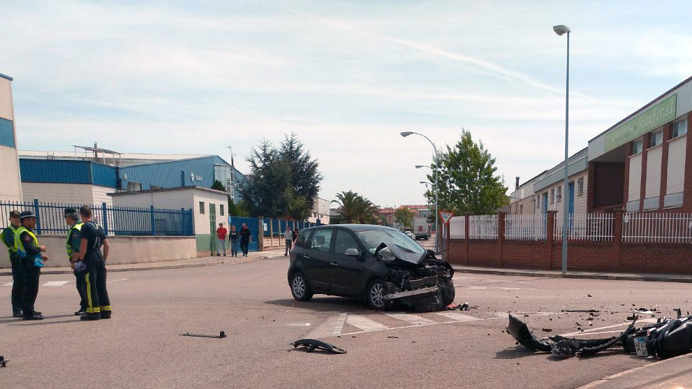Vista del accidente ocurrido en San Adrián con la muerte de un vecino de Cárcar.