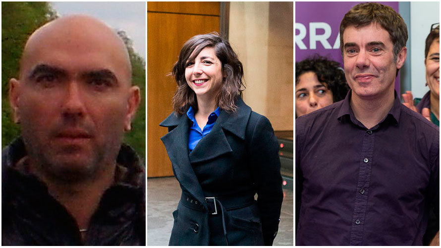 Las tres candidaturas que optan a la Secretaría General de Podemos en Navarra.