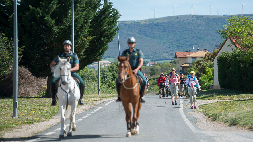 El Grupo Equino de la Guardia Civil vigila el Camino de Santiago a su paso por Navarra. PABLO LASAOSA 01