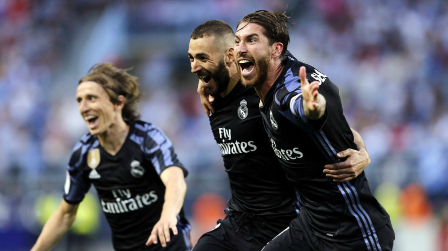 Modric, Benzema y Sergio Ramos celebran la victoria. Lfp.