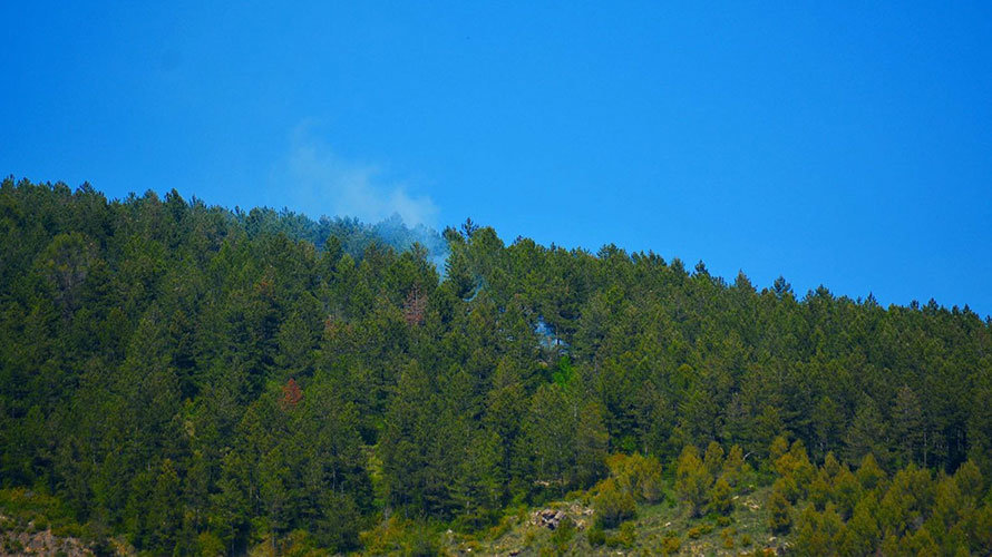 Pequeño incendio en el monte San Cristobal. JAVIER SERRANO (2)
