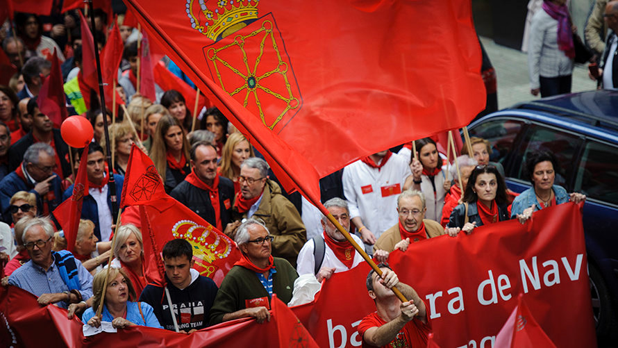 Manifestación en Pamplona en defensa de la bandera de Navarra. MIGUEL OSÉS_10 (9)