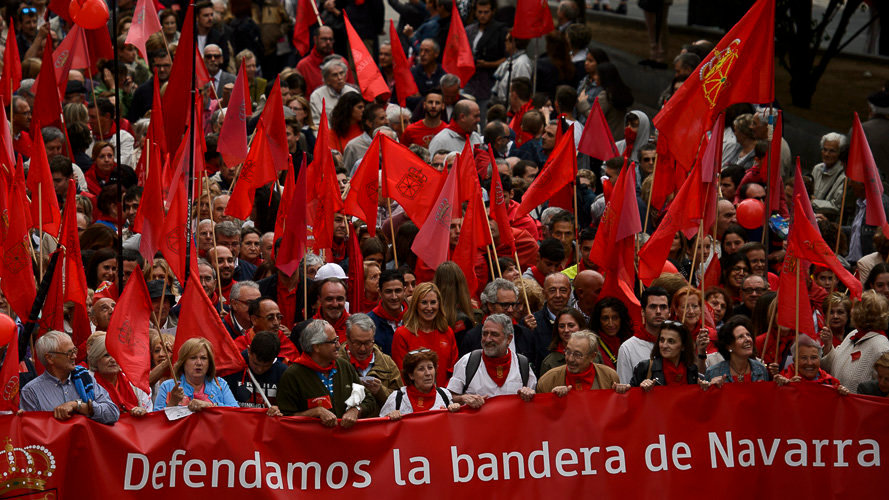 Manifestación en defensa de la bandera de Navarra. PABLO LASAOSA 16