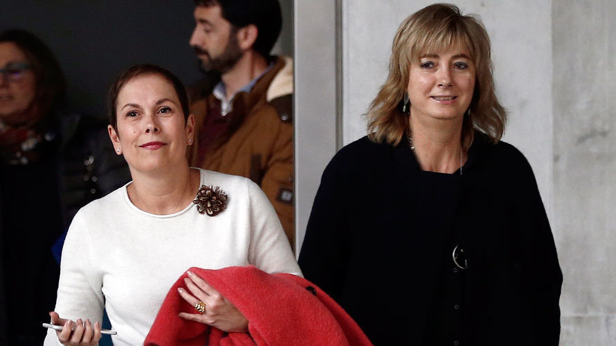 La presidenta del Gobierno de Navarra, Uxue Barkos, y la consejera Ana Ollo.