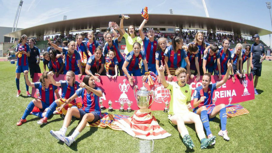 Alegría de las jugadores azulgranas. Foto FC Barcelona.
