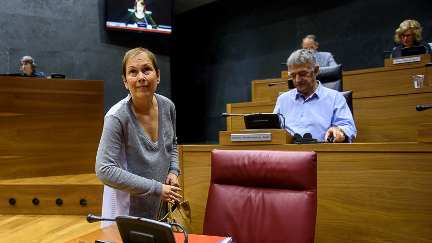 Uxue Barkos, Presidenta del Gobierno de Navarra en el Parlamento. PABLO LASAOSA