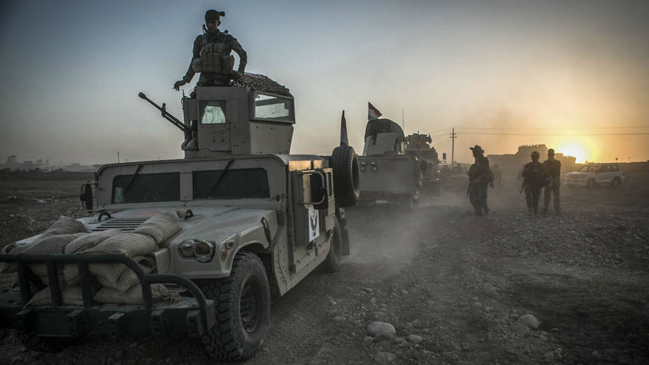 Imagen de varios soldados que han participado en la batalla contra el ISIS en Mosul