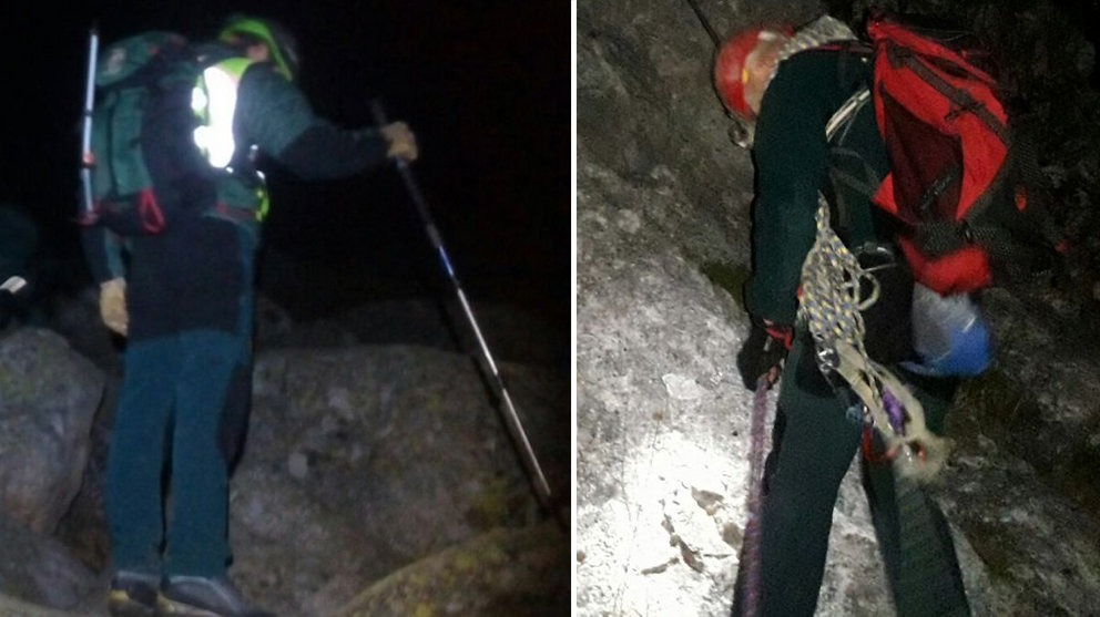 Tres miembros del GREIM rescataron a los dos jóvenes escaladores colgados en Dos Hermanas con los que mantuvieron contacto por teléfono para tranquilizarles