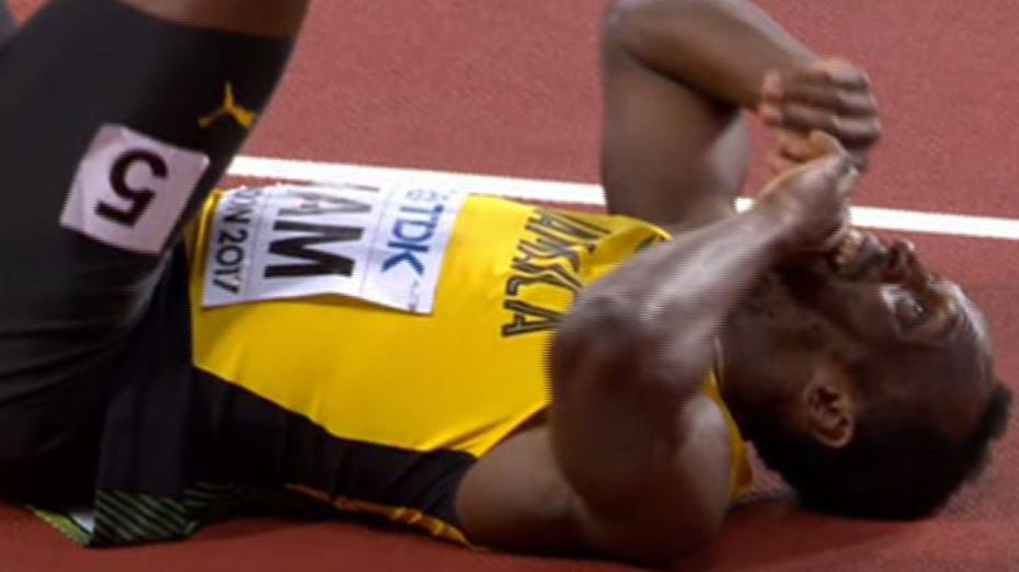 El jamaicano Usain Bolt, lesionado en la prueba de relevos 4x100 en el mundial de atletismo de Londres