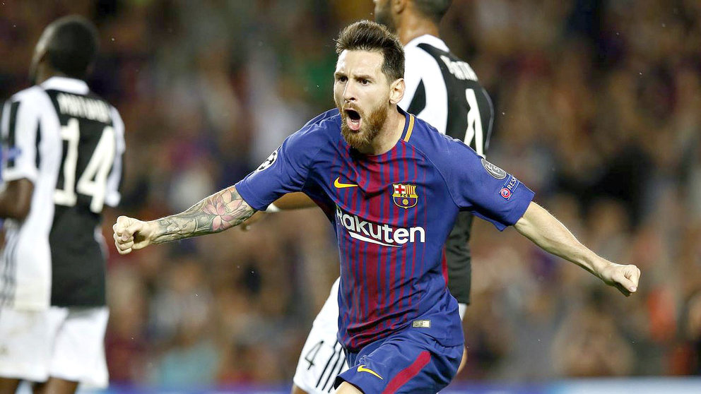 Leo Messi celebra un gol. Foto FC Barcelona.