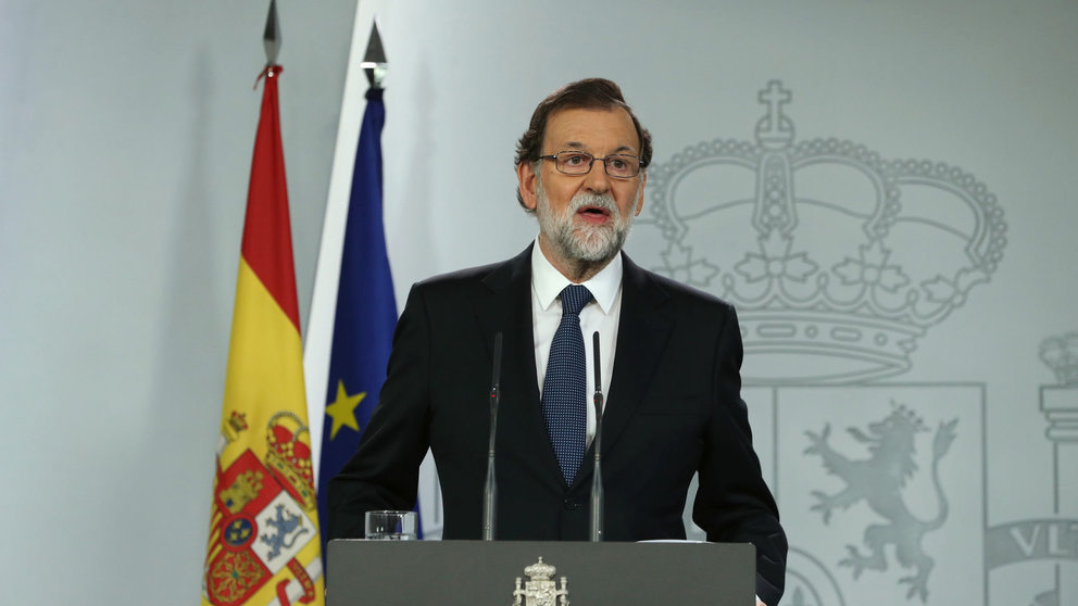 Mariano Rajoy, durante su intervención tras el referéndum. EFE