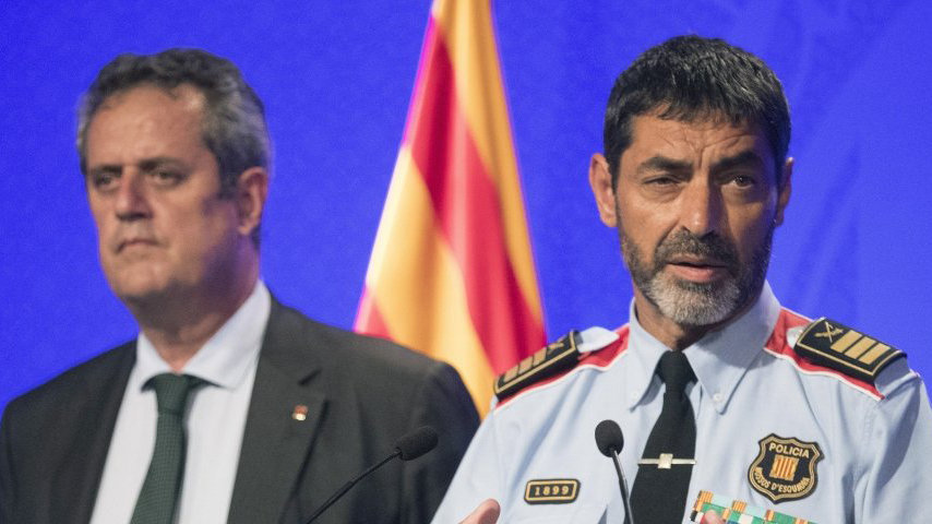 El mayor de los Mossos de Esquadra, Josep Lluis Trapero, durante una rueda de prensa EFE