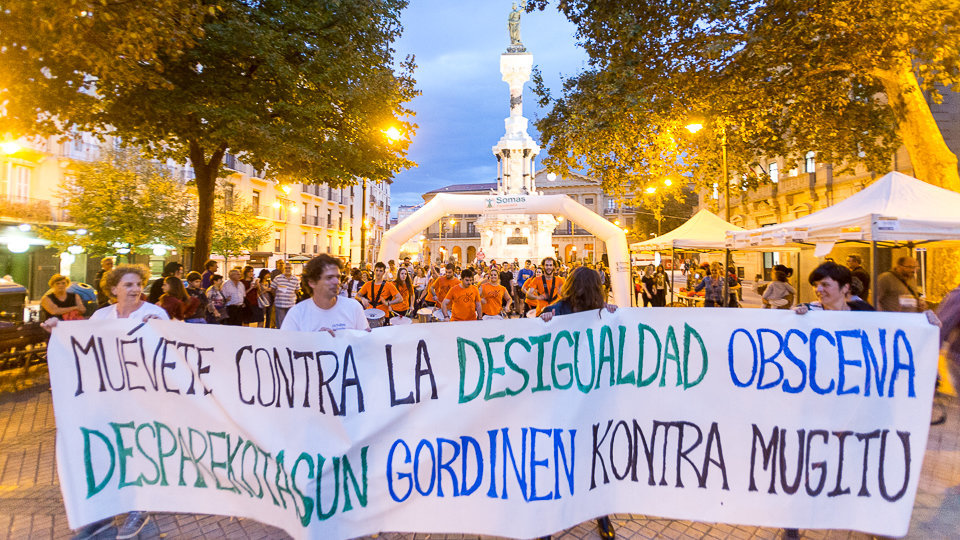 Acto organizado por la Plataforma de Entidades Sociales de Navarra con motivo de la celebración del Día Internacional de Lucha contra la Pobreza y la Exclusión Social (29). IÑIGO ALZUGARAY