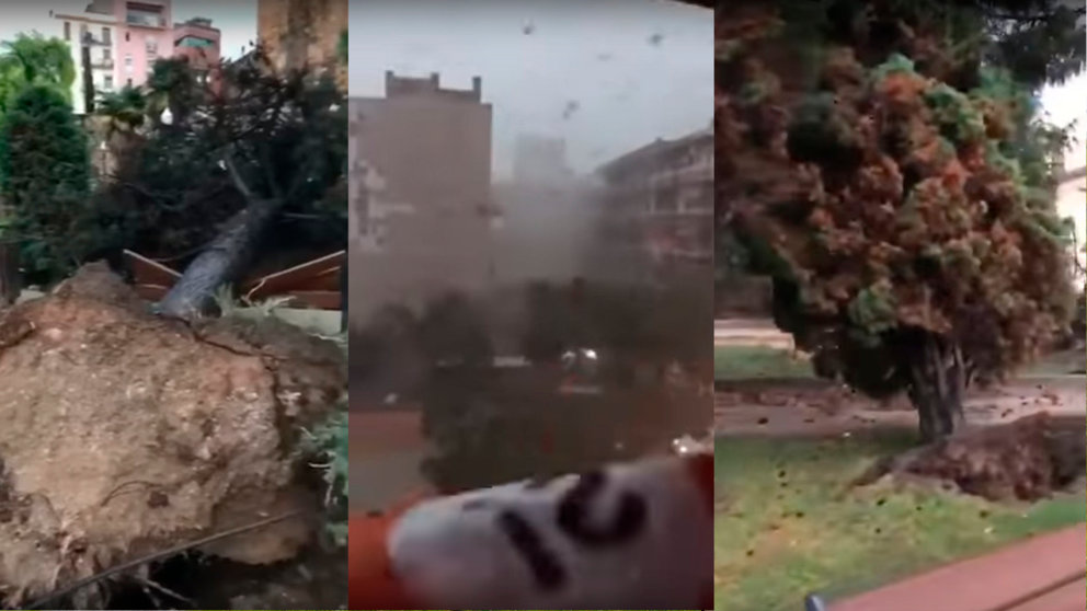 Fotogramas de los vídeos del tornado y consecuencias posteriores