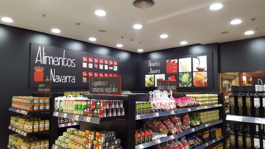 La zona dedicada a los productos navarros dentro del supermercado de El Corte Inglés. CEDIDA