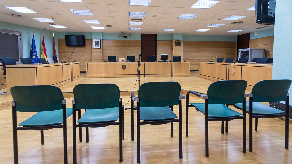 Sala de Visitas del Palacio de Justicia de Navarra en la que tendrá lugar el juicio contra 'La Manada', presuntos autores de una violación múltiple en los Sanfermine (13)