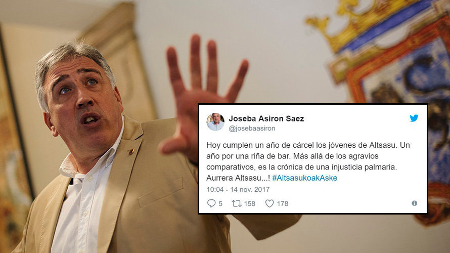 El alcalde de Pamplona, Joseba Asirón, considera una injusticia palmaria el encarcelamiento de los presuntos agresores de Alsasua NAVARRACOM
