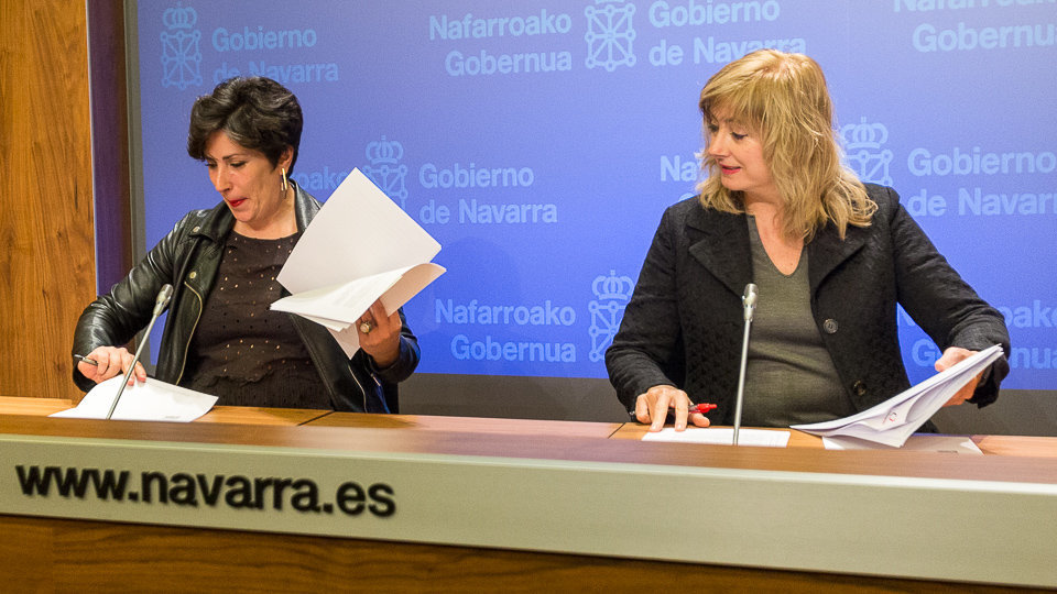 María Solana y Ana Ollo informan de los asuntos tratados en la reunión semanal del Gobierno de Navarra (05). IÑIGO ALZUGARAY