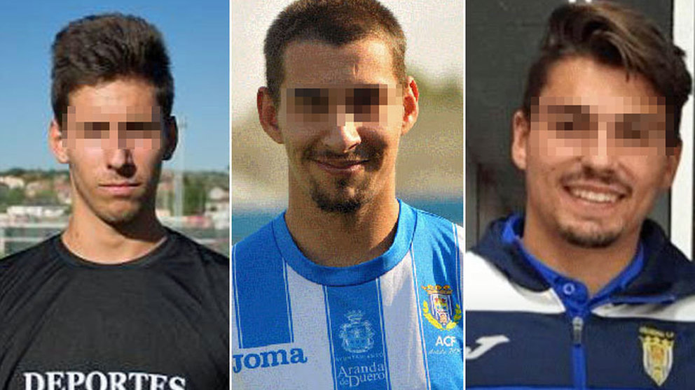 Los tres futbolistas de la Arandina. EL ESPAÑOL