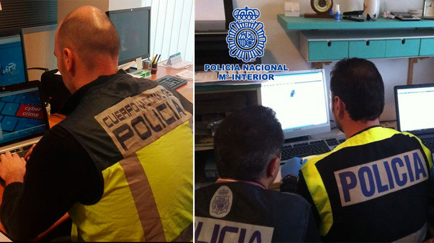 Agentes de la Policía Nacional de Navarra investigan varios ordenadores y redes con material pedófilo. POLICÍA NACIONAL