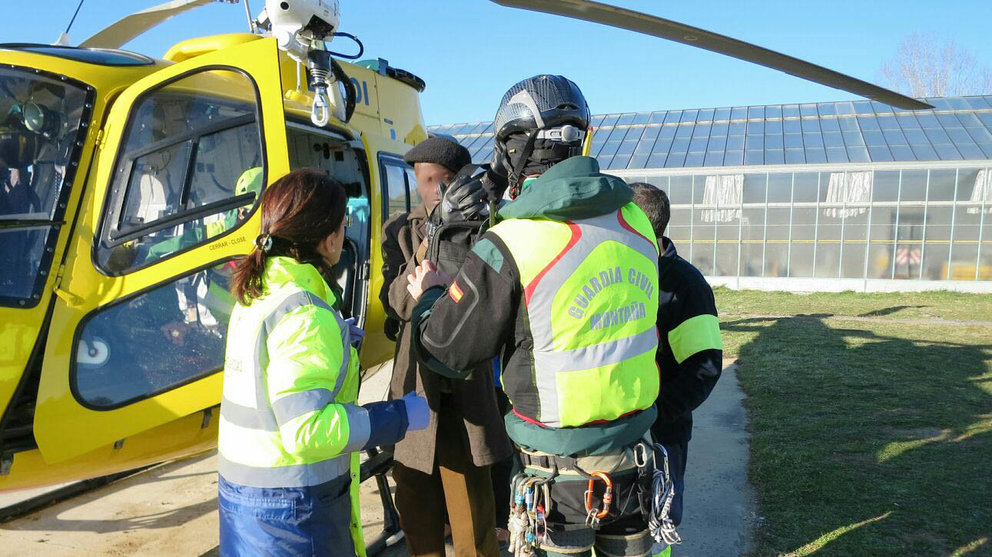 La Guardia Civil traslada en helicóptero al hombre de 52 de Goizueta años extraviado durante la madrugada en el monte IMAGEN CEDIDA