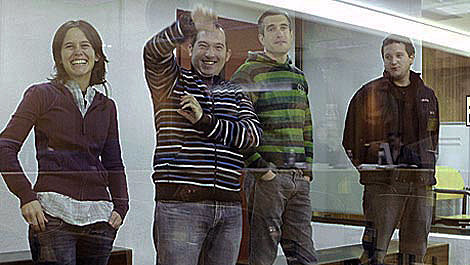 Araitz Amatria Jiménez, Xabier Rey, Aurken Sola y Sergio Boada Espoz durante el juicio en la Audiencia Nacional.
