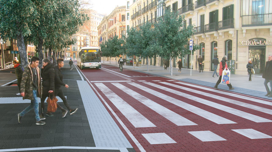 Así quedará el tramo ubicado entre Navas de Tolosa y la Taconera después de las obras de amabilización del Ayuntamiento de Pamplona. CEDIDA