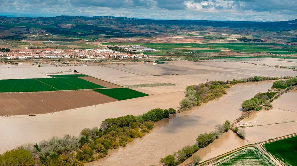 Aspecto de Cabanillas tras la avenida del río Ebro GOBIERNO DE NAVARRA