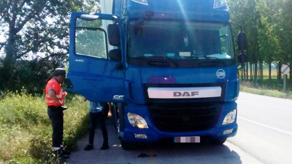 Multa a un camionero en Castejón POLICÍA FORAL