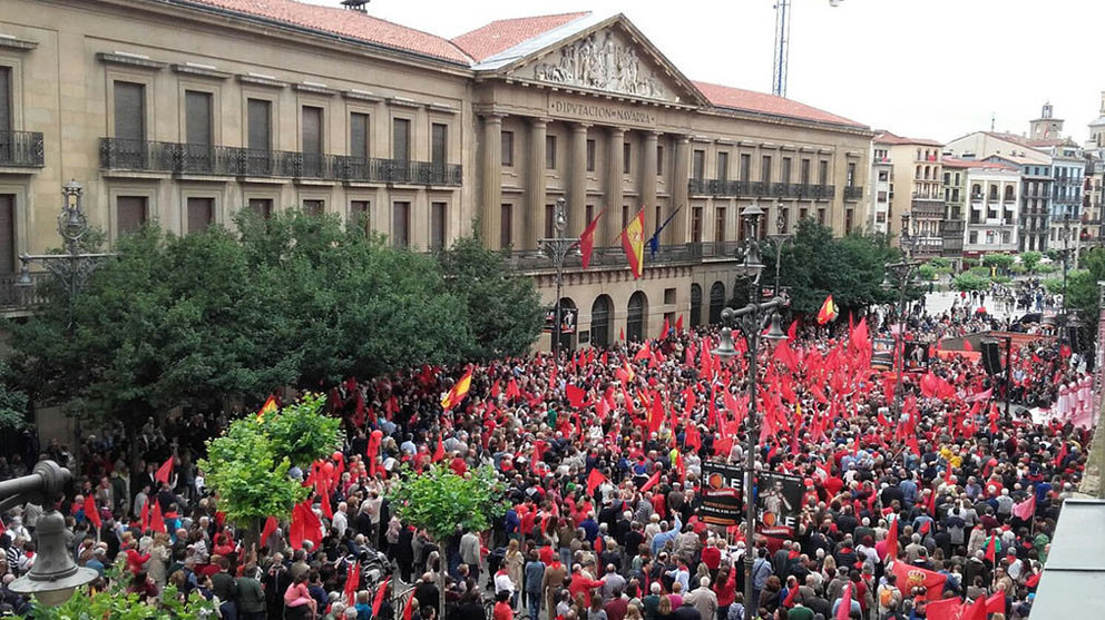 Manifestación en defensa de la bandera de Navarra celebrada el pasado 3 de junio en Pamplona.