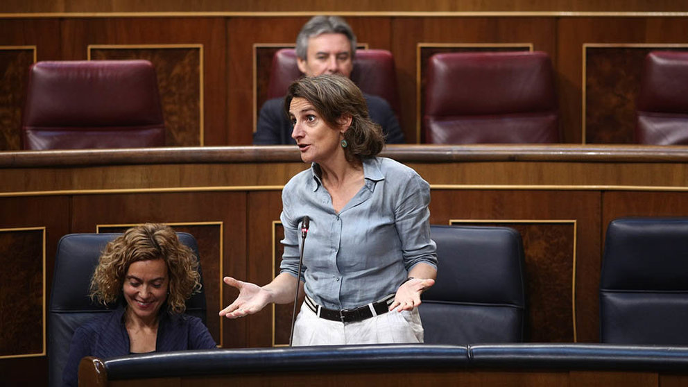 Teresa Ribera en el Congreso de los Diputados durante la sesión de control al Gobierno