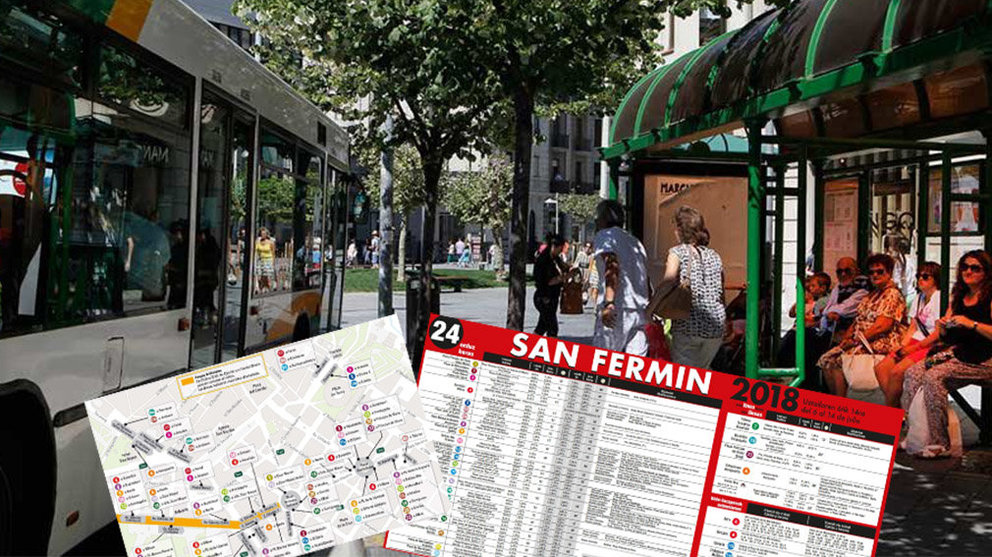 Los servicios de villavesas modifican horarios, frecuencias y paradas de los autobuses urbanos en Pamplona con motivo de los Sanfermines de 2018 NAVARRACOM