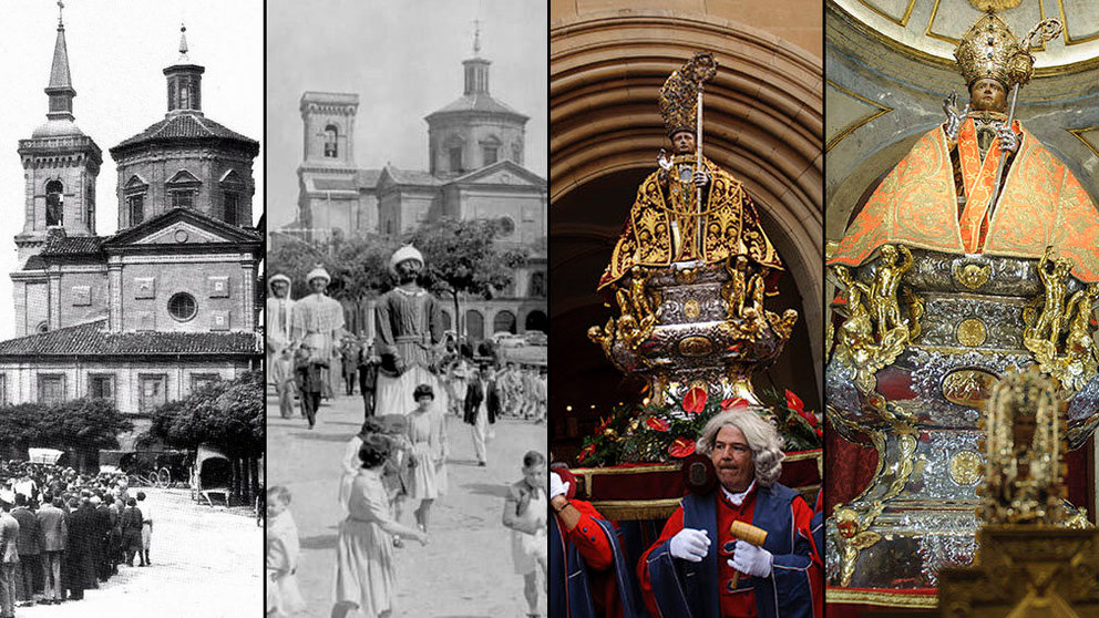 Imágenes de archivo de la evolución de la procesión de San Fermín desde su capilla en la iglesia de San Lorenzo con motivo de las fiestas NAVARRACOM