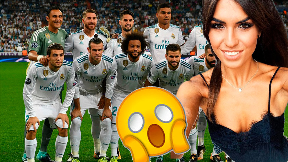 Sofía Suescun y los jugadores del Real Madrid