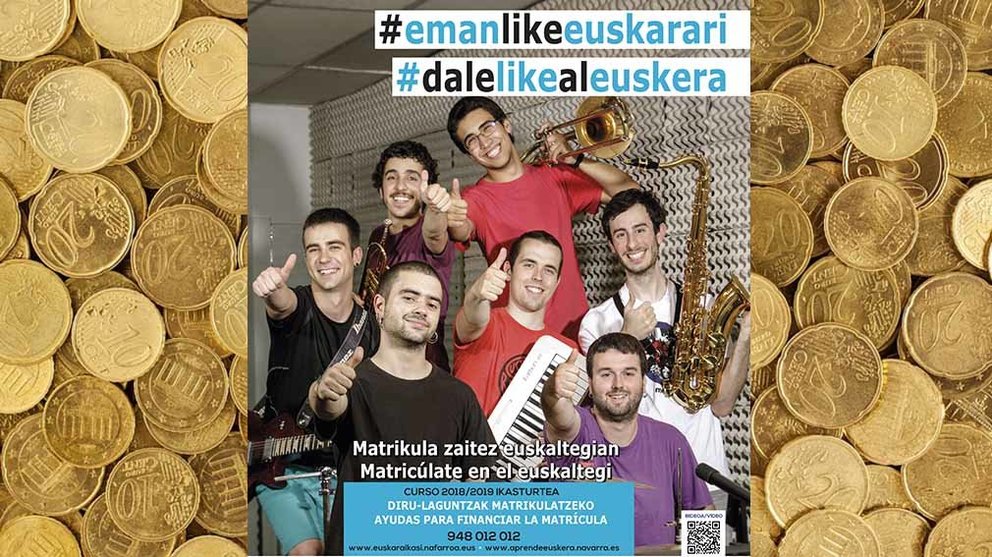 El cartel promocional de la campaña para fomentar el euskera en adultos en Navarra