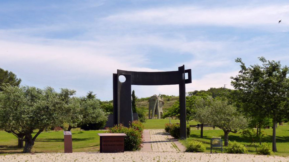 Imagen del Parque de la Memoria, en Sartaguda, dedicado a los navarros asesinados tras el golpe militar de 1936 Foto VISITA GUIADA PARQUE MEMORIA
