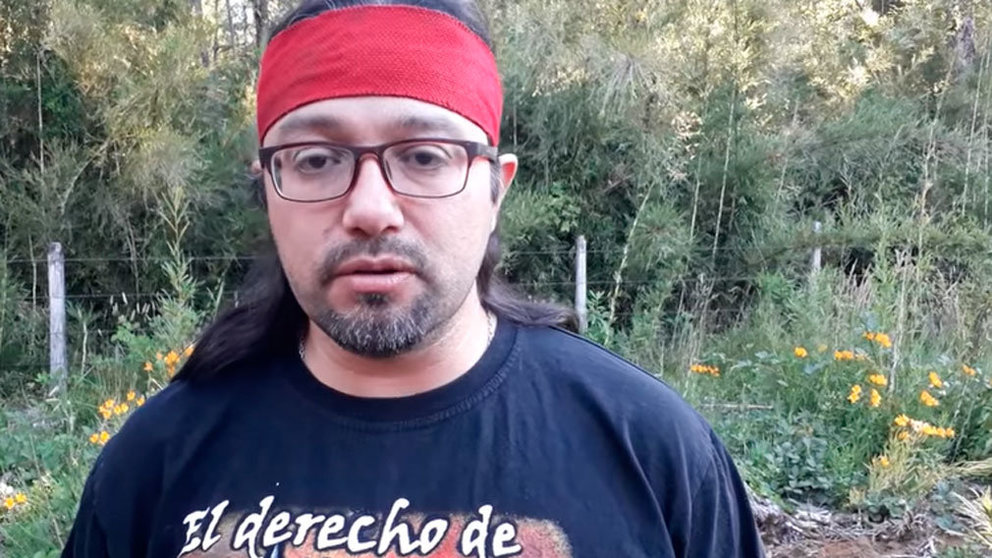 El activista mapuche Rubén Collio. YOUTUBE
