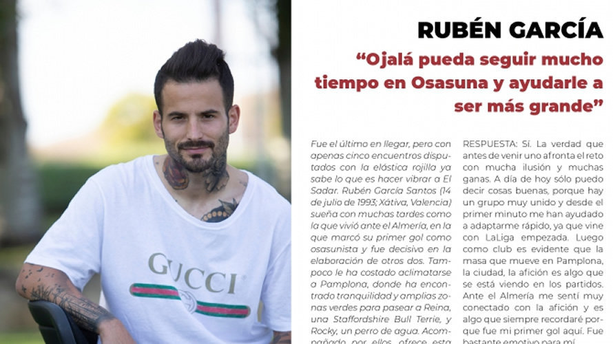 La nueva revista digital de Osasuna con reportaje a Rubén García