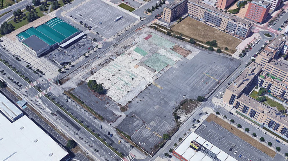 Imagen aérea del solar donde se ubicaban las instalaciones de Bosch en Pamplona, en el actual barrio de Buztintxuri ARCHIVO