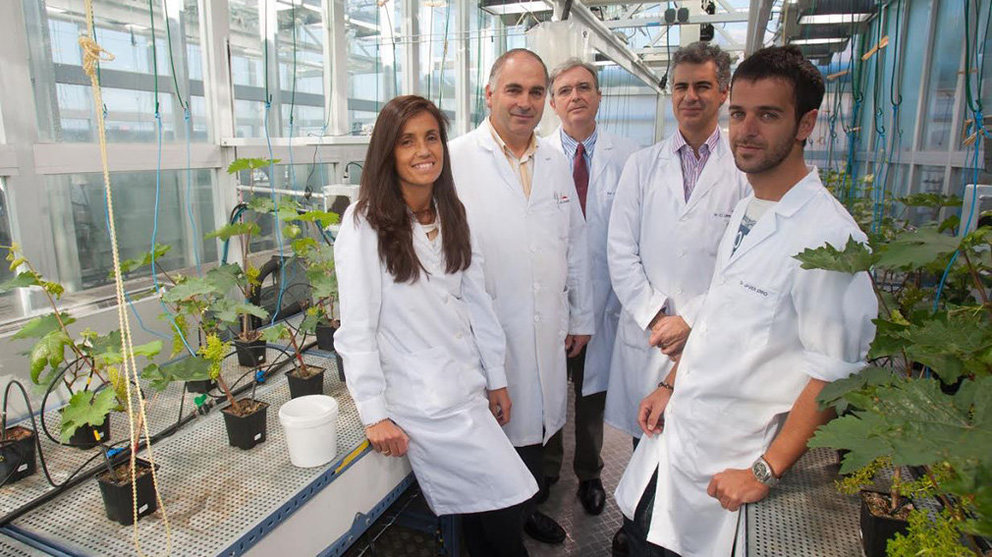 Investigadores del equipo del profesor García-Mina en el departamento de ciencias ambientales UNAV