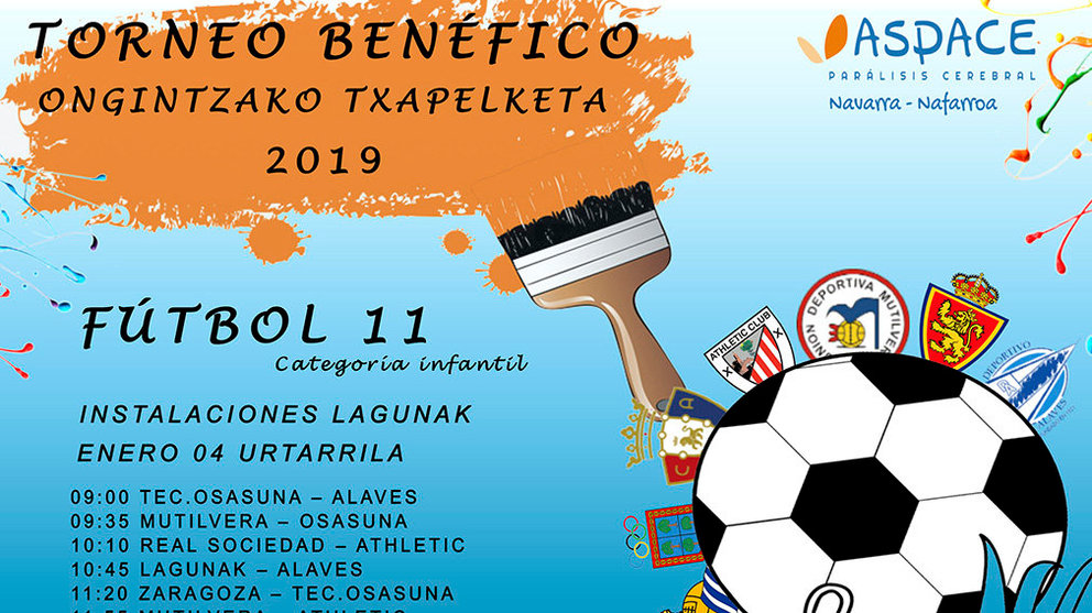 Cartel del torneo de Aspace Navarra en Lagunak.