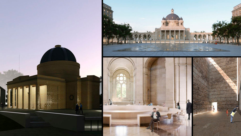 Varios de los proyectos para remodelar el Monumento de los Caídos de Pamplona