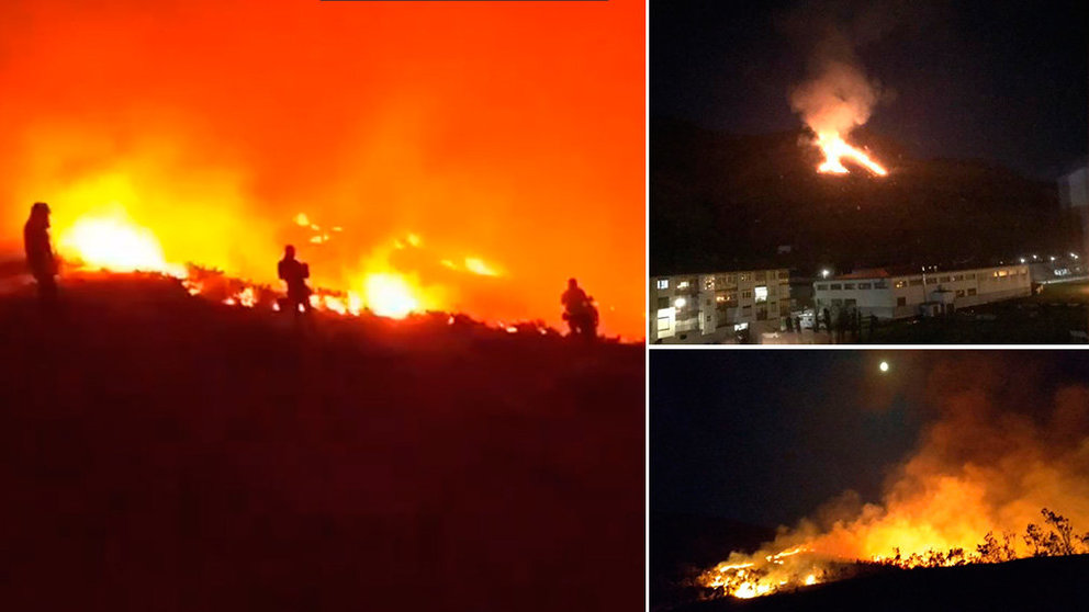 Varios de los incendios que se han desatado en Navarra desde este pasado martes y que han durado toda la madrugada TWITTER
