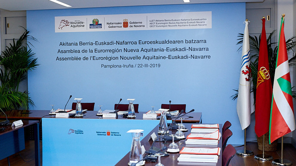 Asamblea general anual de la Eurorregión Nueva Aquitania-Euskadi-Navarra con Uxue Barkos, Iñigo Urkullu y Alain Rousset (01). IÑIGO ALZUGARAY