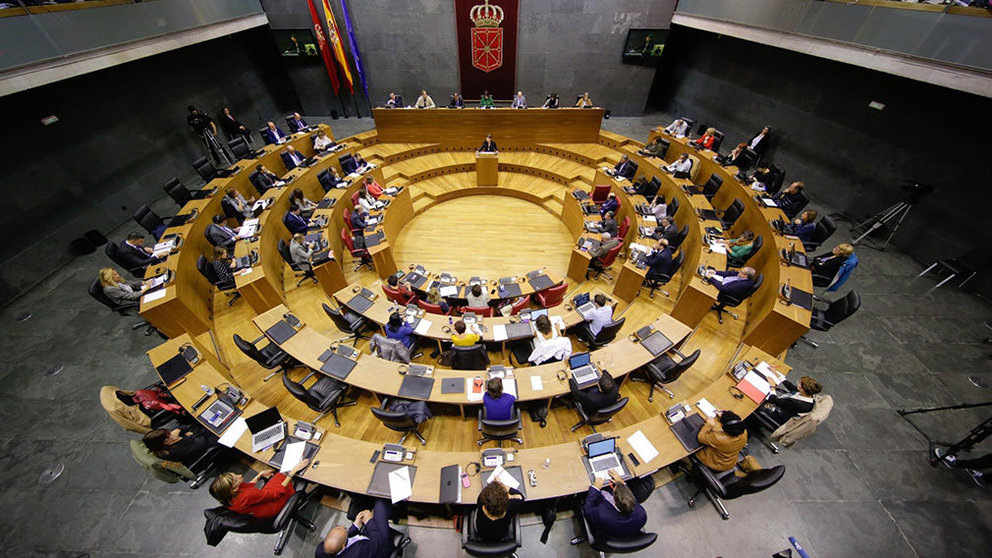 Imagen del hemiciclo del Parlamento de Navarra durante un pleno Foto EUROPA PRESS PARLAMENTO FORAL