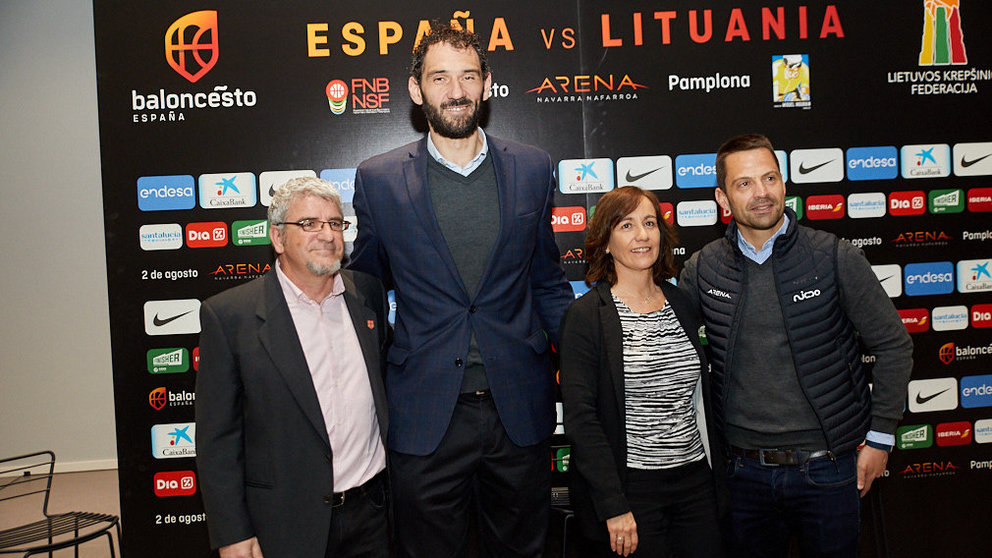 Presentación del encuentro amistoso entre las selecciones de España y Lituania de baloncesto que tendrá lugar el 2 de agosto en Pamplona (03). IÑIGO ALZUGARAY