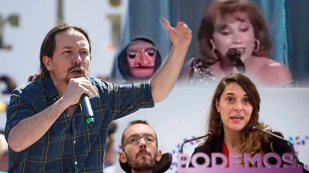 Pablo Iglesias ha retuiteado con ironía una imagen comparando al secretario de organización de Podemos, Pablo Echenique, con la marioneta Doña Rogelia Foto NAVARRACOM TWITTER