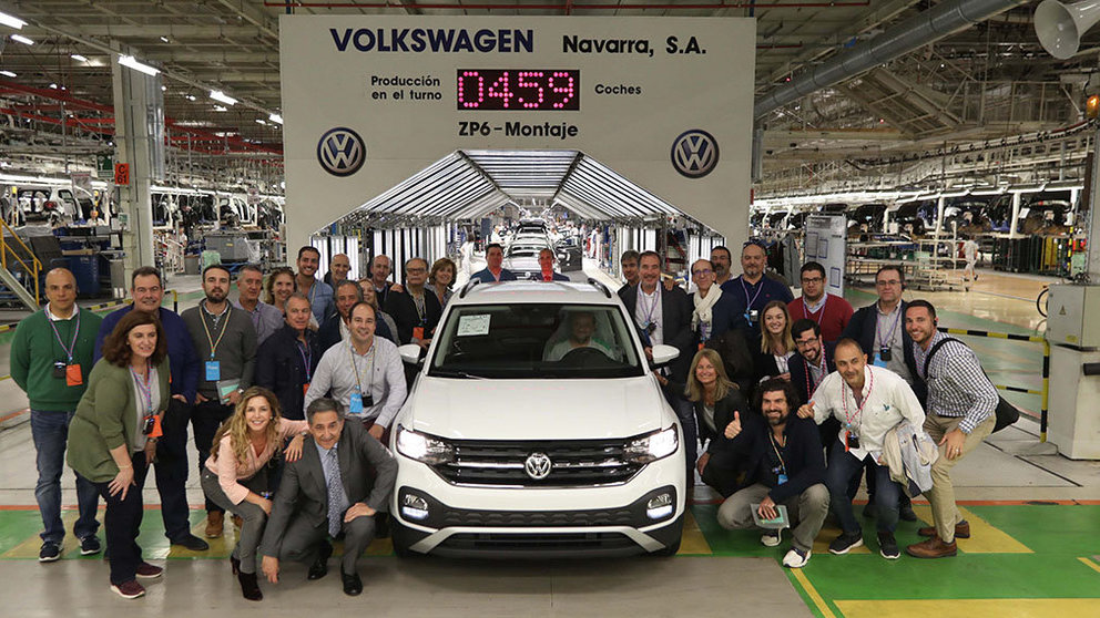 Volkswagen Navarra presenta en la fábrica de Landaben el nuevo todocamino T-Cross. Foto GRUPO VOLKSWAGEN