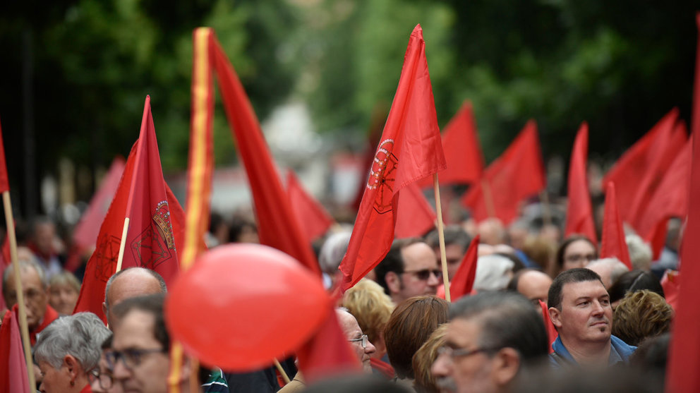 Manifestación en defensa de la bandera de Navarra celebrada este 3 de junio en Pamplona PABLO LASAOSA