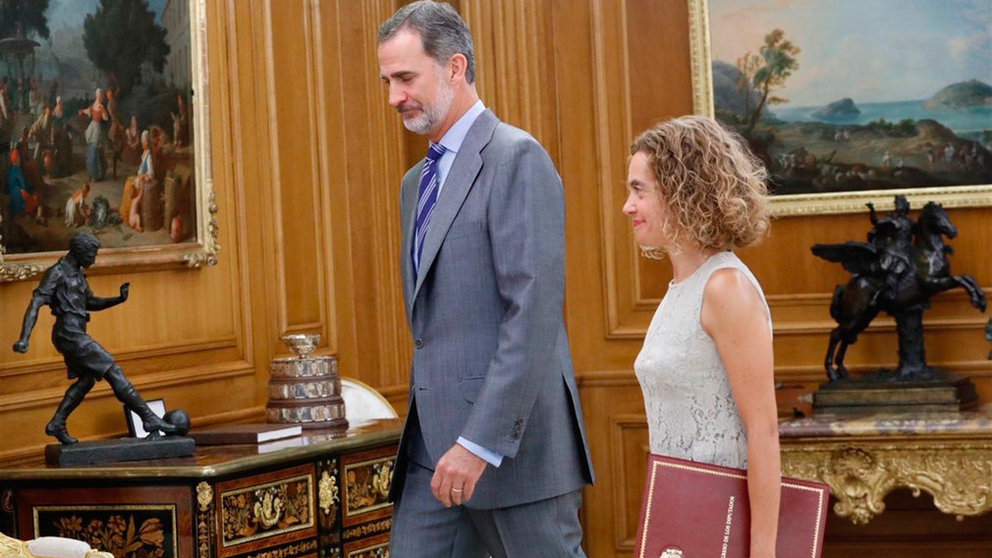 El Rey Felipe VI se reúne en Zarzuela con la presidenta del Congreso Meritxell Batet. EUROPA PRESS